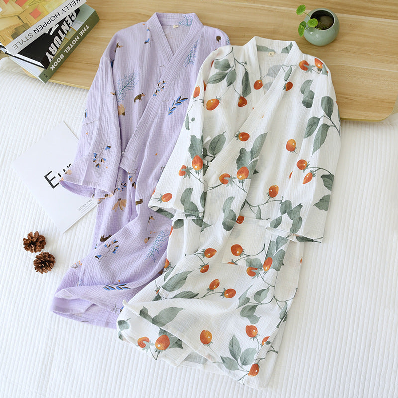 Cotton Washed Crepe Nightdress Nightgown Women